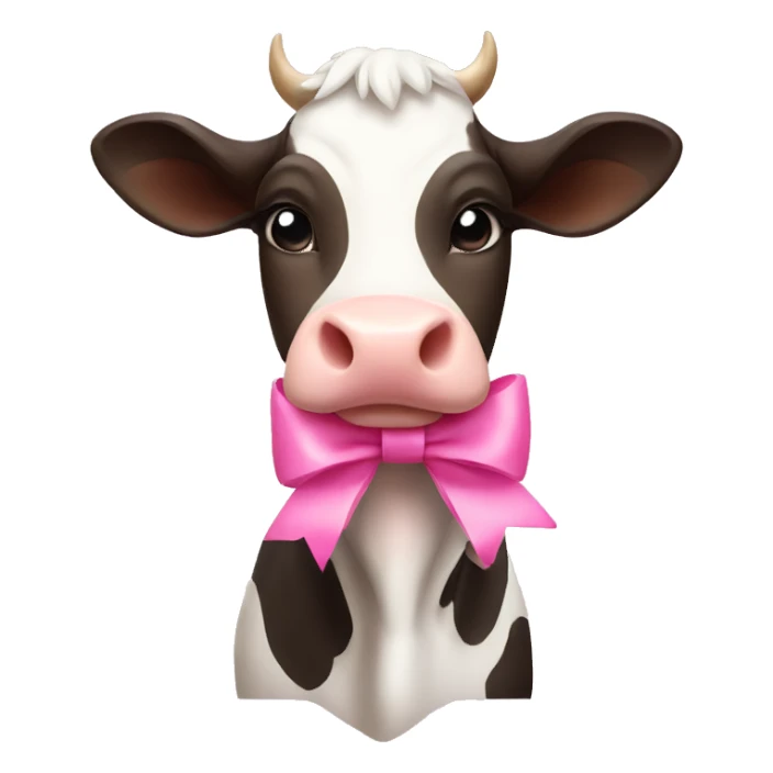 cow with pink bow sticker