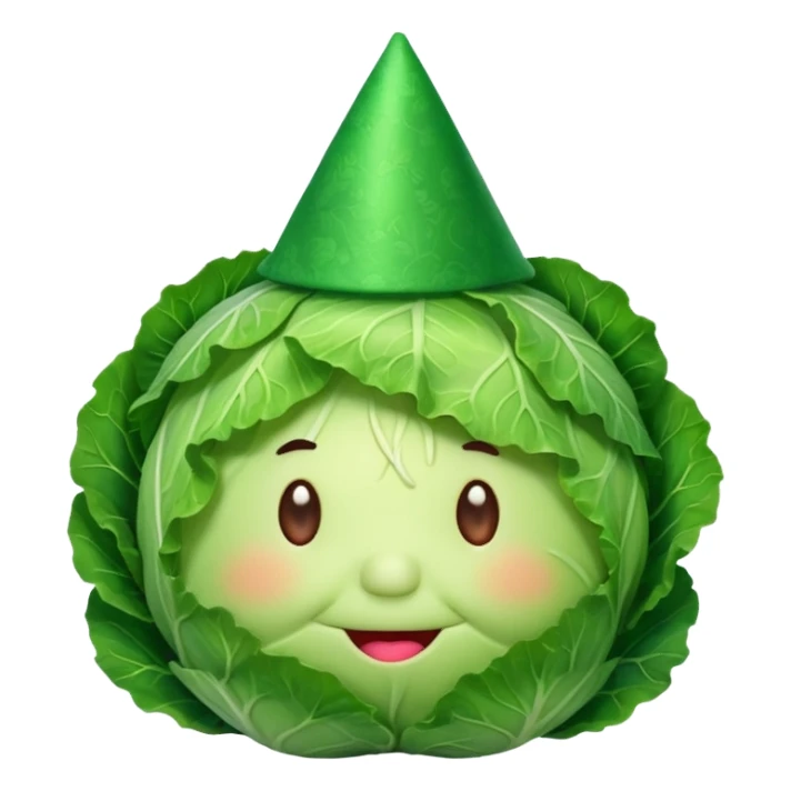 cabbage wearing party hat sticker