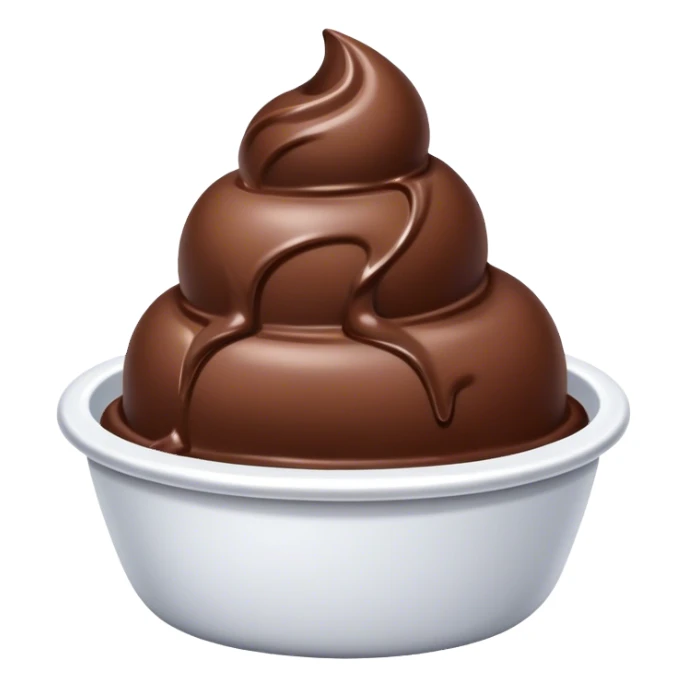 Chocolate ice cream in small dish sticker