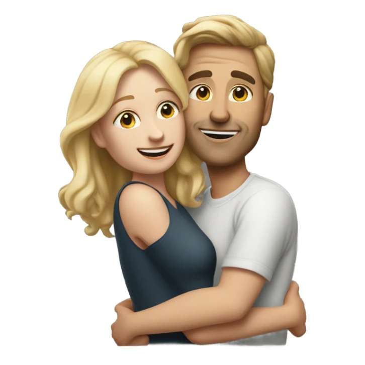 White people hyper realistic lovers sticker