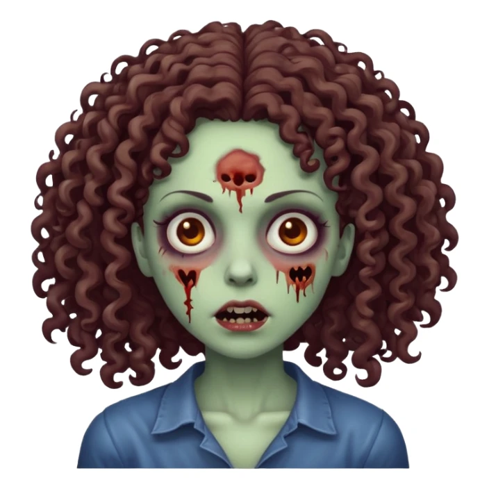 uma mulher zumbi de cabelo cacheado sticker