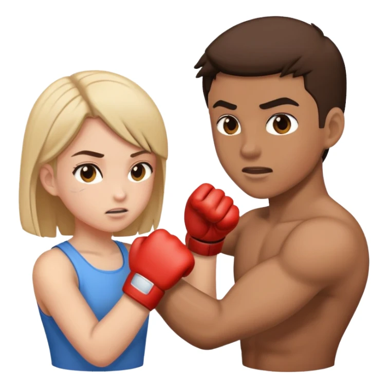 Girl punches boy  sticker