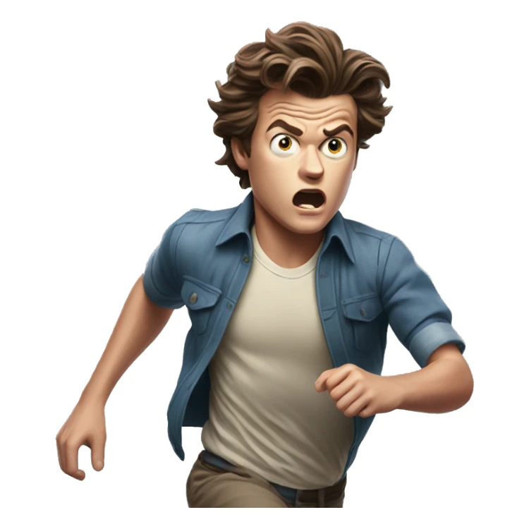 Steve Harrington Running looking scared  sticker
