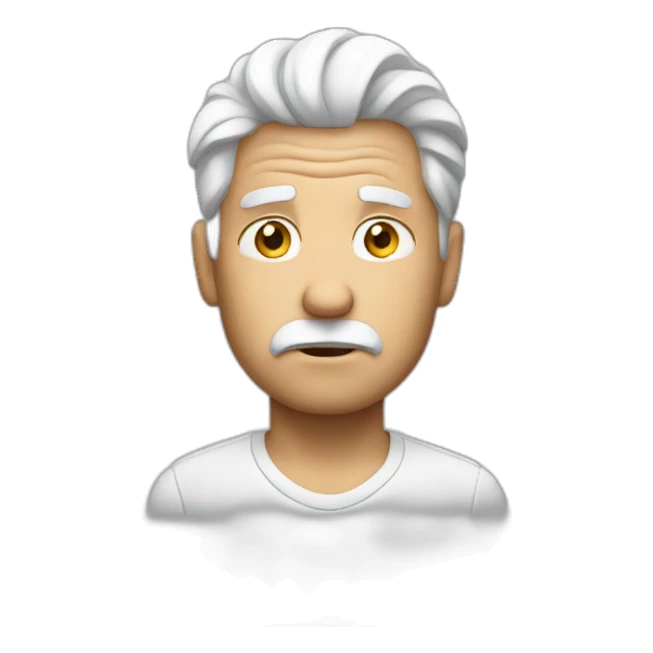 confused white haired man sticker