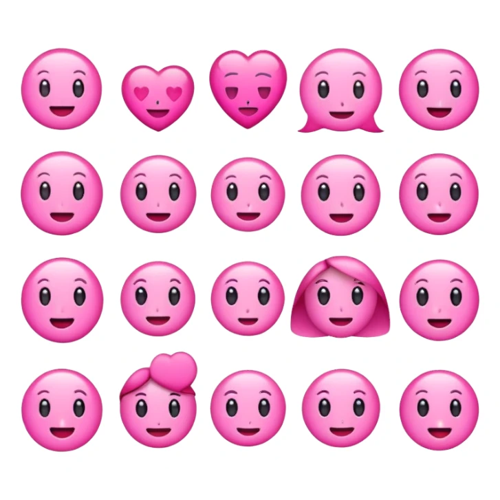 Todos los emojis rosados  sticker