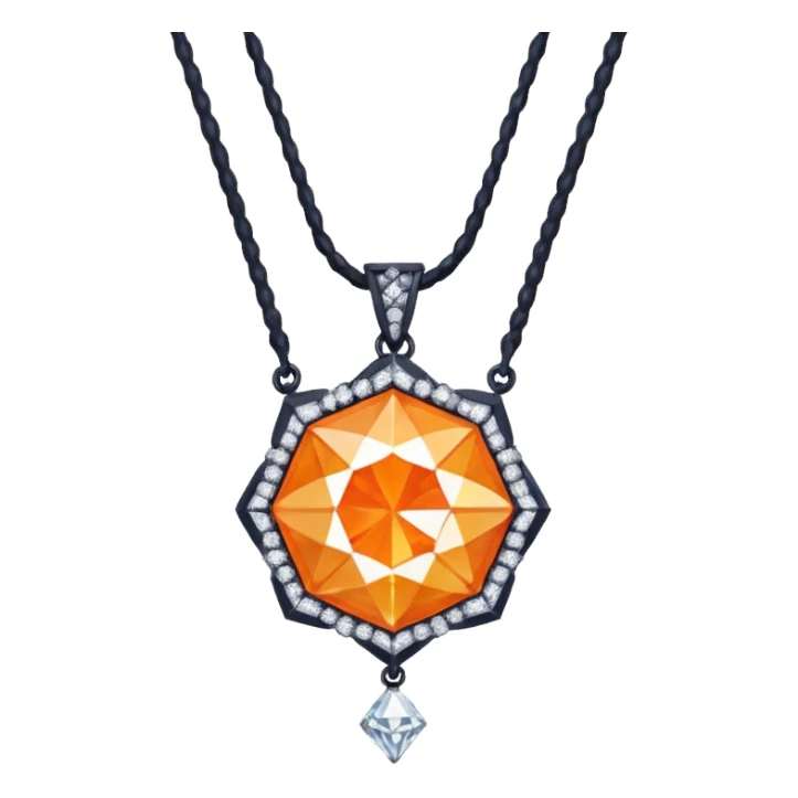 Fantasy Magic Orange Necklace Diamonds Low Poly sticker