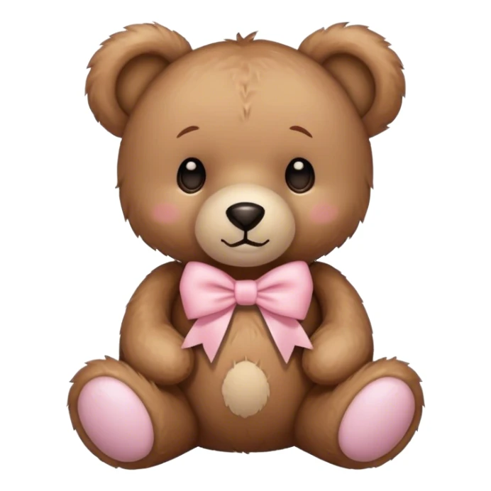 Teddy bear with light pink bow  sticker