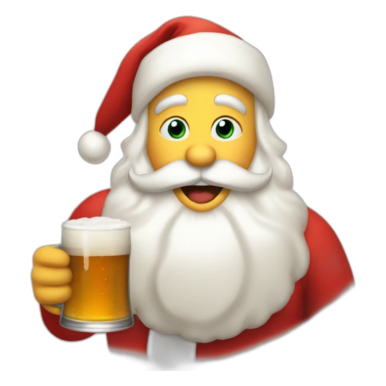 Santa claus drinking beer sticker