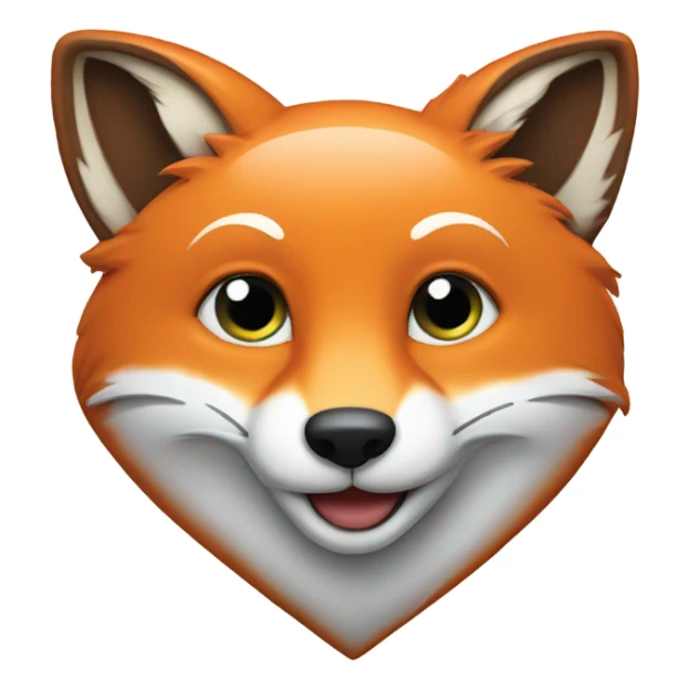 Heart with fox inside sticker