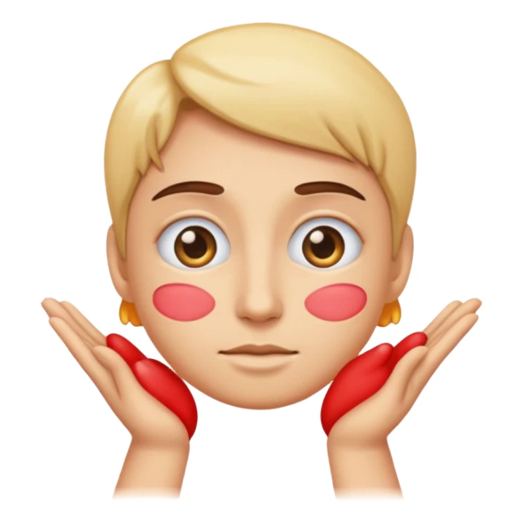 hands caressing emoji with eye bags sticker