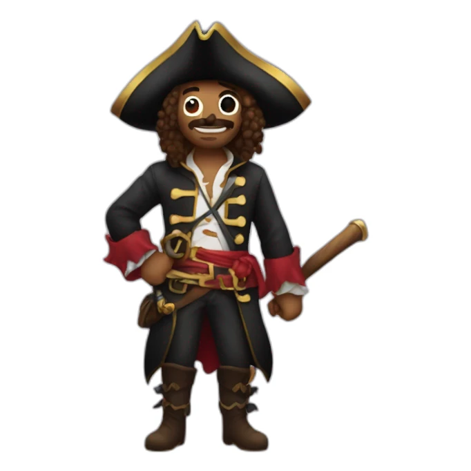 a pirate with a bat as his pet sticker