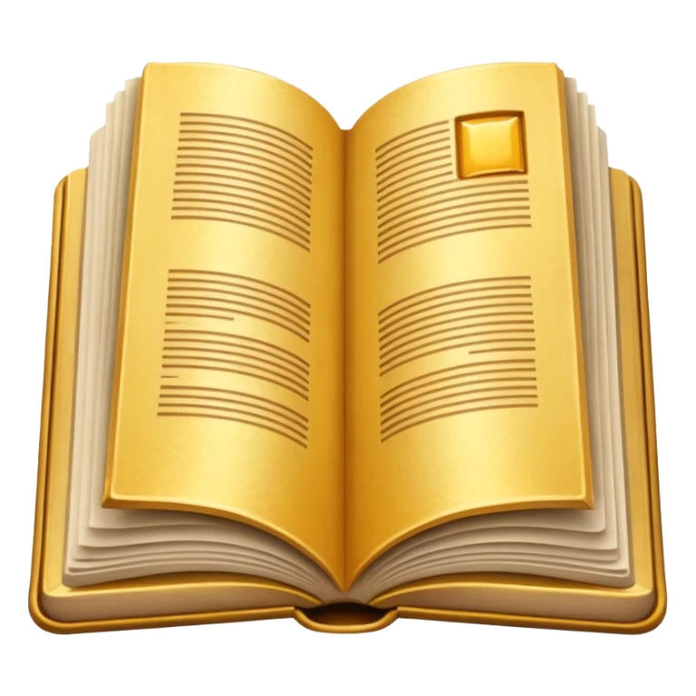 open book with completely empty golden pages sticker