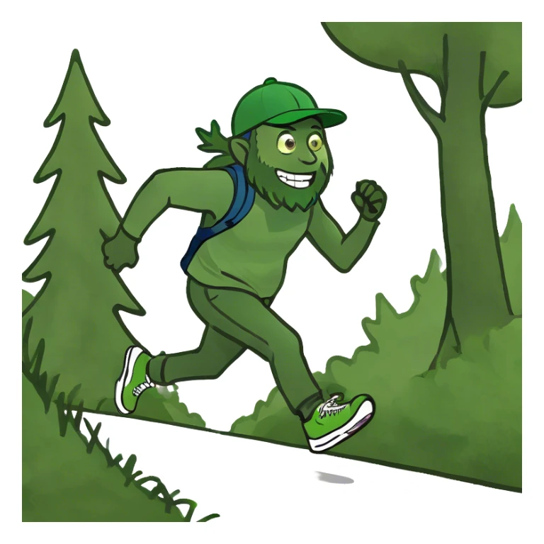 Man running into the woods sticker