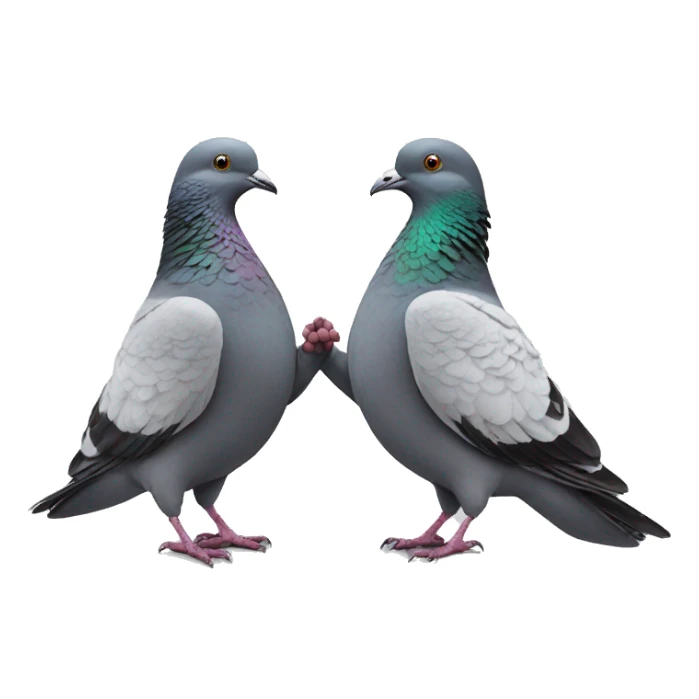 two pigeons giving handshake  sticker