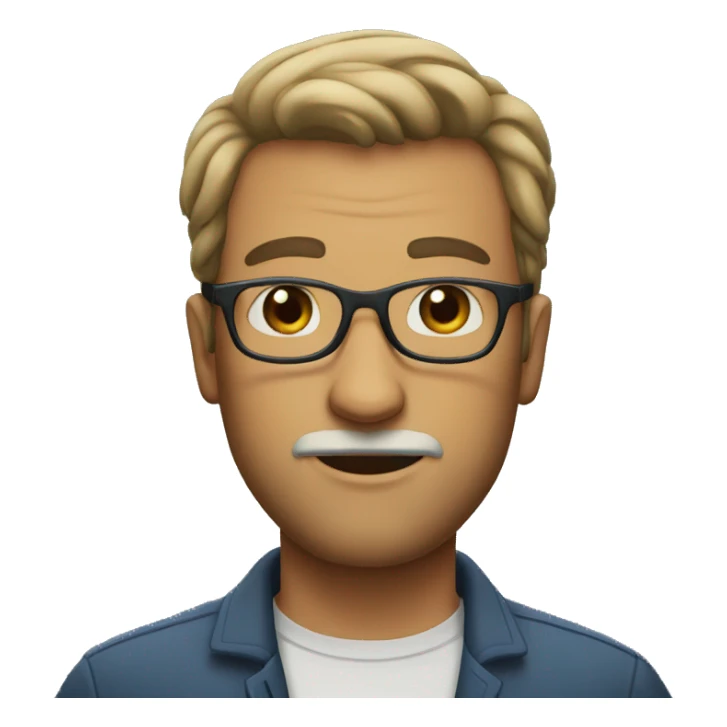 Man,big,tall,glasses,with skin,Beard sticker