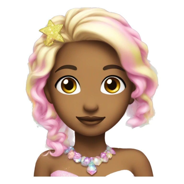 beautiful kawaii princess, rainbow, sparkle  sticker