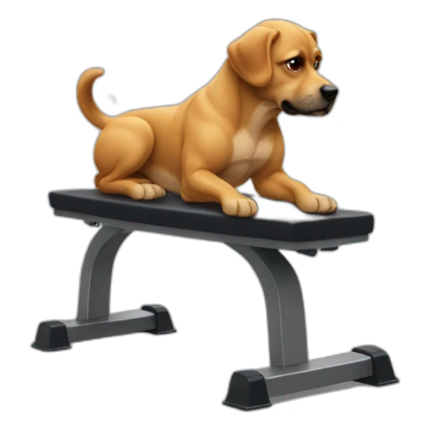 Dog make sport on a musculation bench sticker