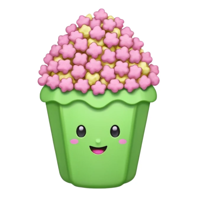 pink and green popcorn sticker