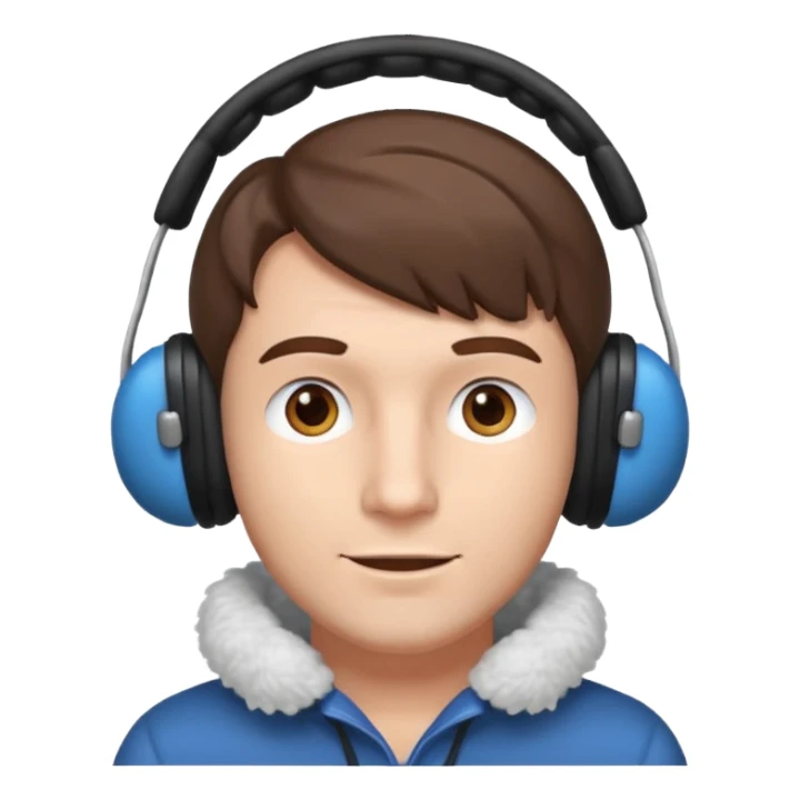 man wearing earmuff sticker