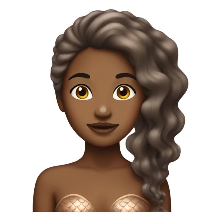brown girl mermaid sticker