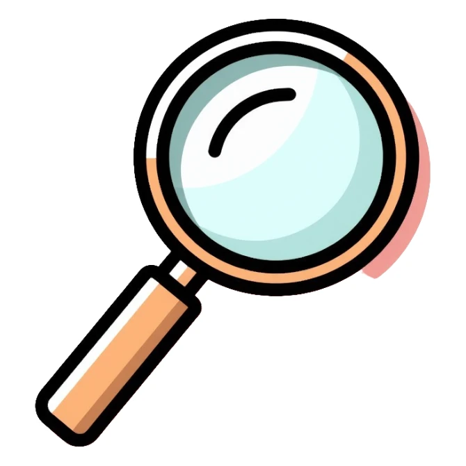 decorative magnifying glass sticker