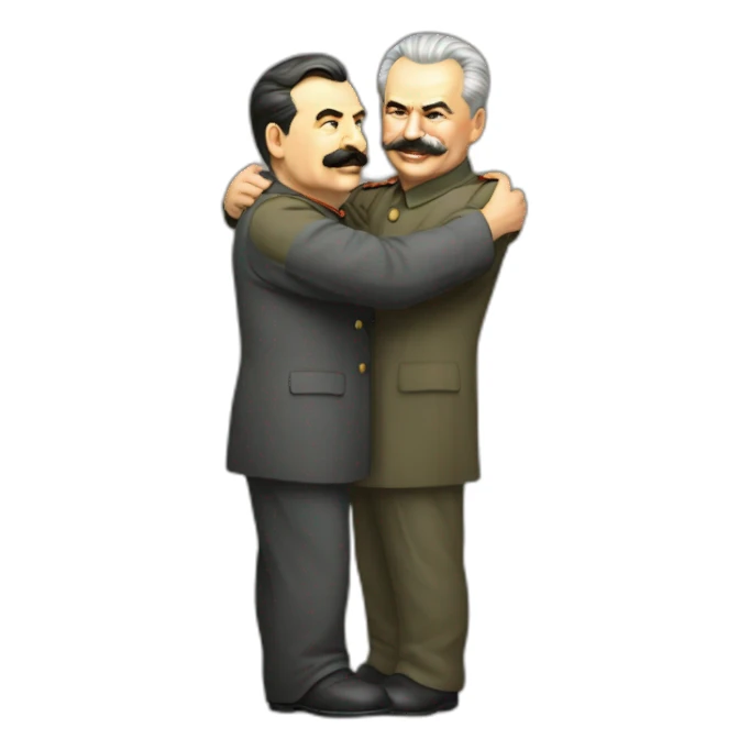 stalin hugs Lenin from bottom bihind sticker