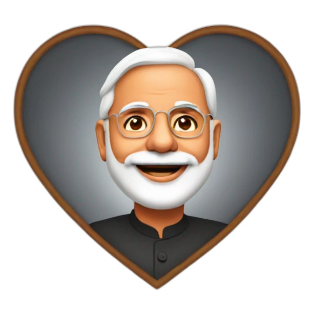 Heart with modi ji sticker