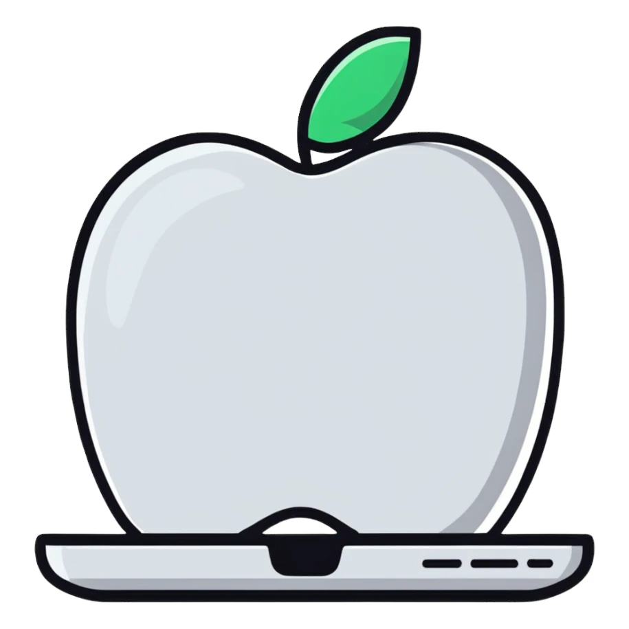 face on an Apple laptop sticker