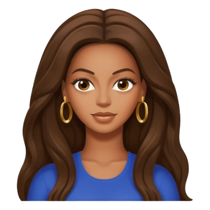 Beyonce with long dark brown hair sticker