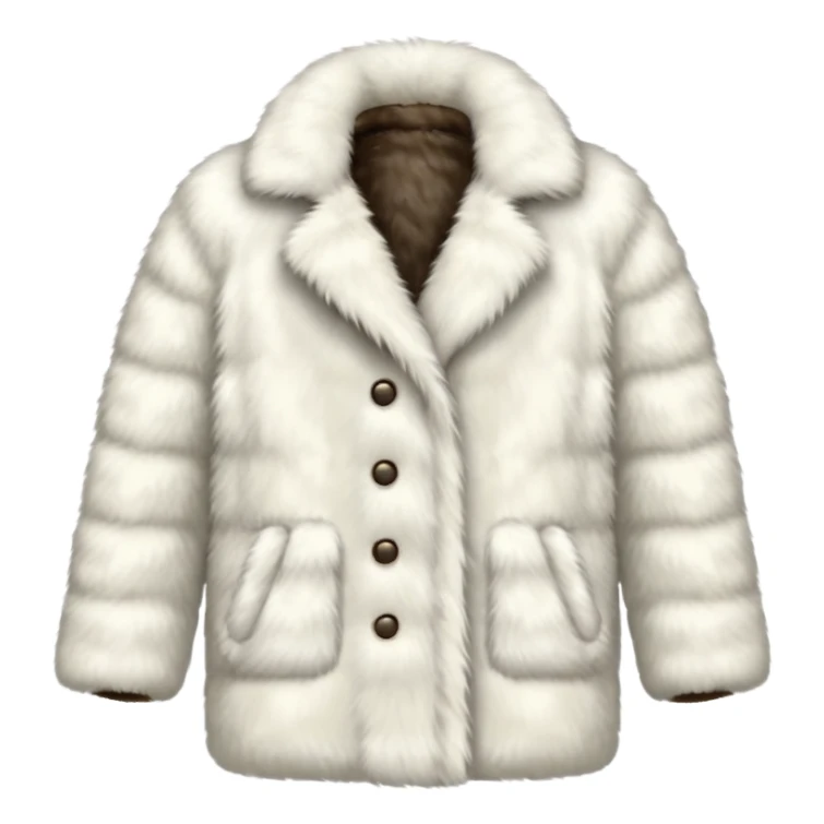 white fur coat with fluffy texture sticker