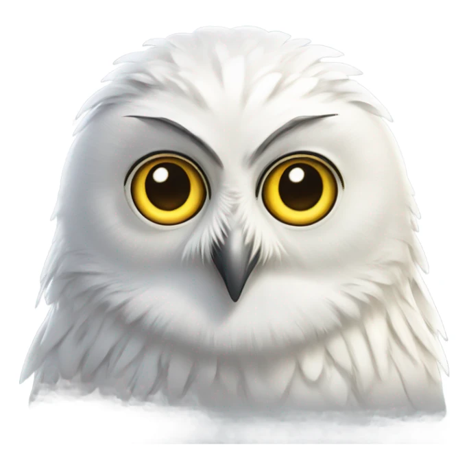 realistic white owl hedwig sticker