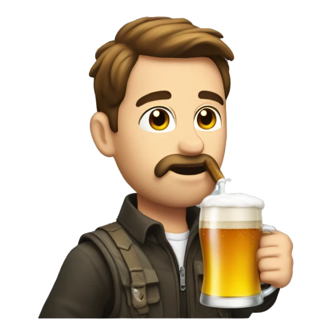 Rizzler drinking beer  sticker