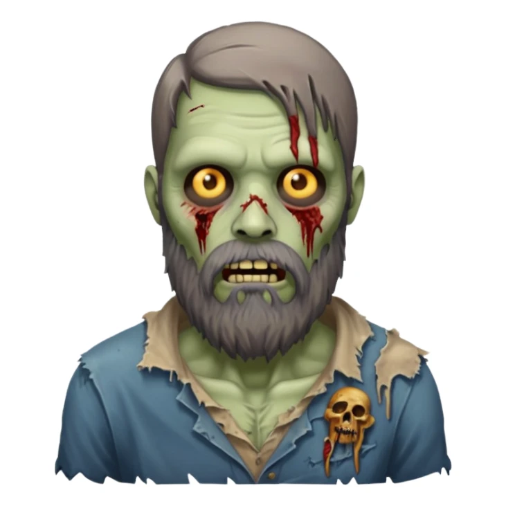 long bearded zombie sticker