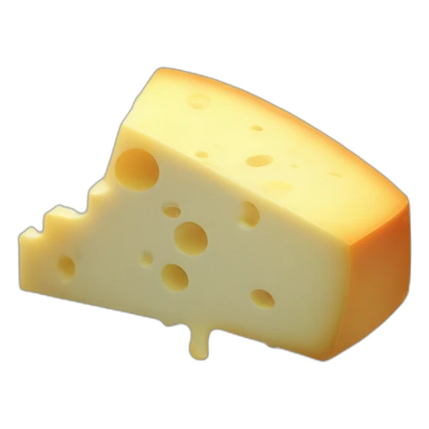 blurred 8 bits image of a cheese slice sticker