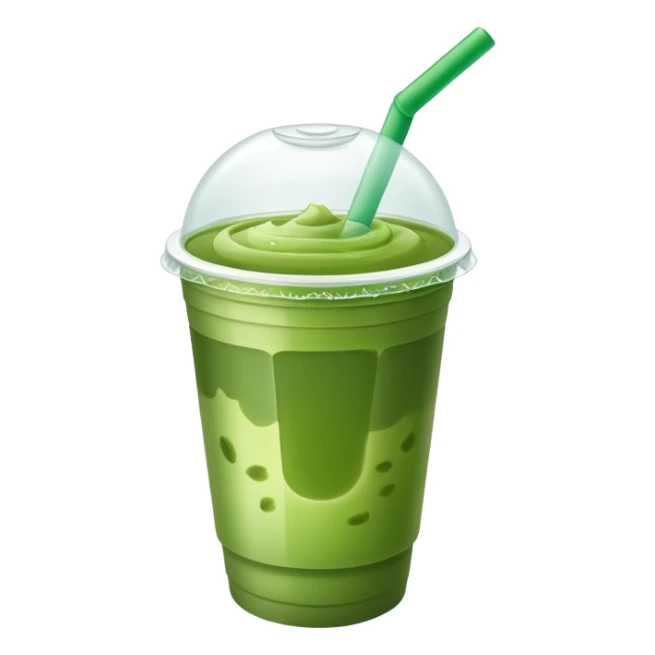 iced matcha plastic cup with lid sticker