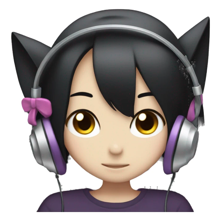 kuromi wearing a headphone sticker