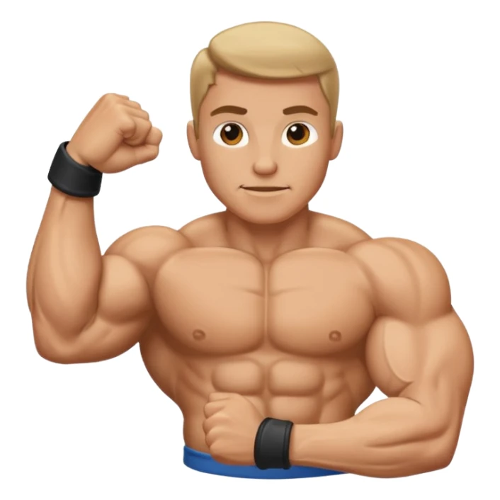 single isolated flexing bicep with arm curled sticker