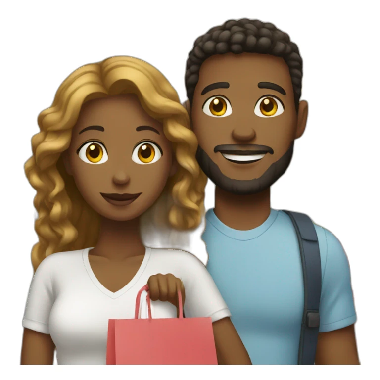 white couple shopping together sticker