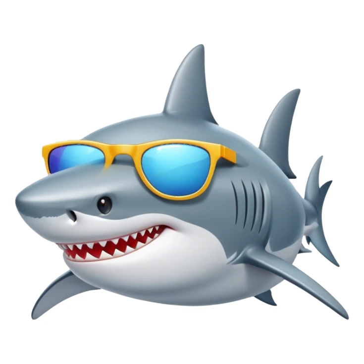 shark with sunglasses sticker