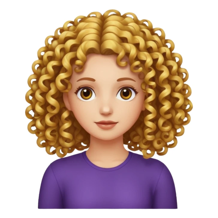 Garota  com luzes no cabelo com cachos , branca  sticker