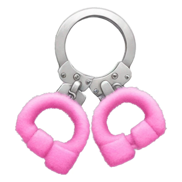 Fuzzy pink handcuffs  sticker