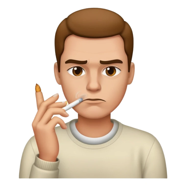 annoyed smoking a cigarette sticker