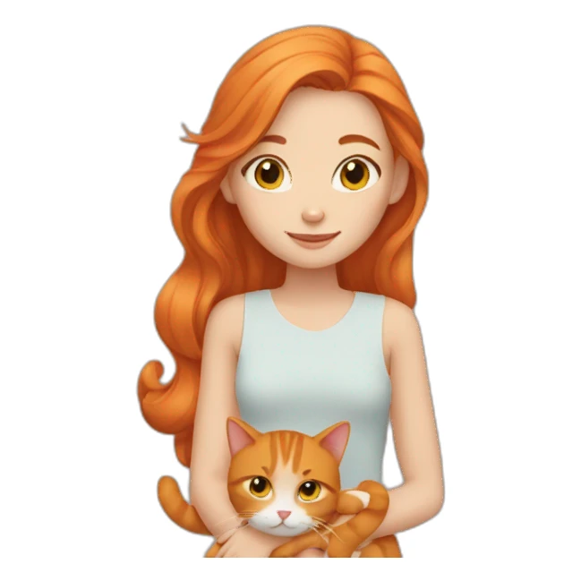 Girl with two ginger cats sticker