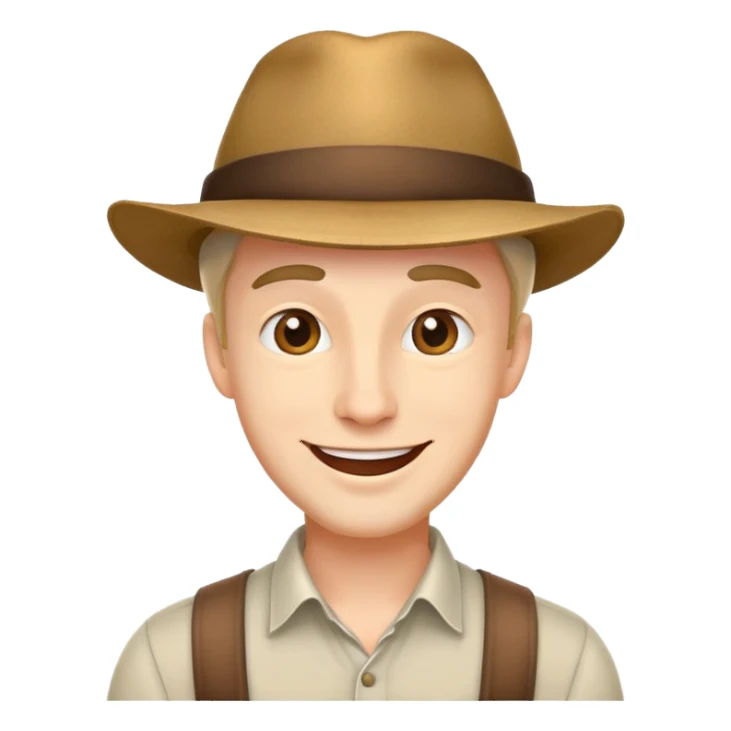 man with a hat, cheerful expression sticker