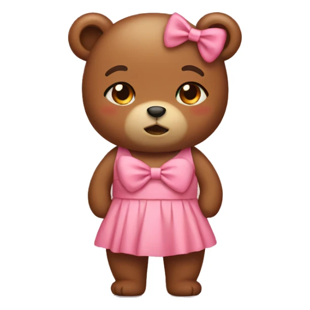 Bear wearing a bow dress sticker