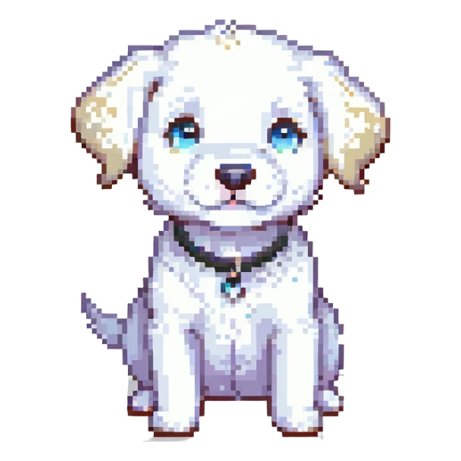 cute cartoon white puppy sticker