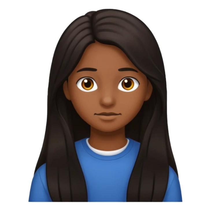 Adolescente cabello largo piel morena  sticker