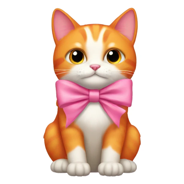 Orange cat with pink bow sticker