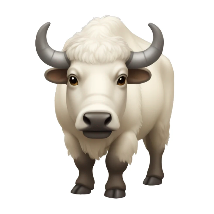 White bison with brown arrow on forehead without horns sticker