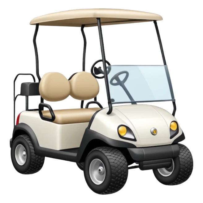 White golf cart with flat tire  sticker